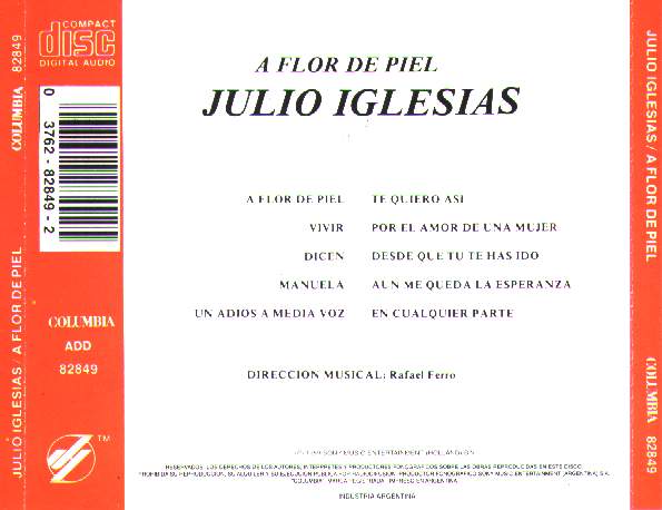 Carátula trasera del disco